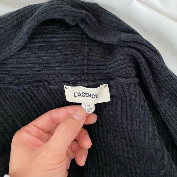 L’Agence Black Ribbed Knit Cardigan - Picture 5 of 7